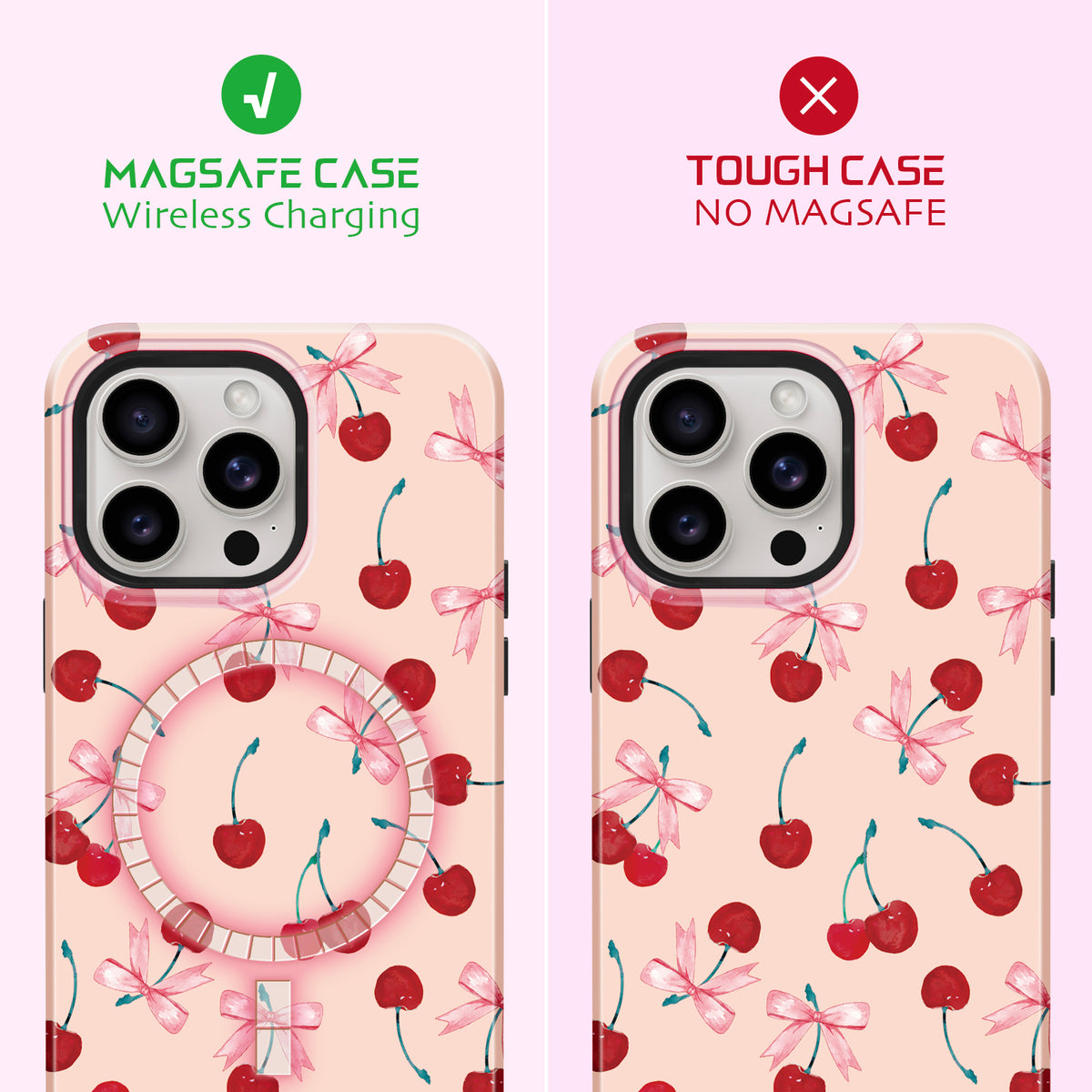 Ms. Cherry MagSafe Case and Tough Case comparison
