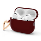 Dark Cherry AirPods case with gold-tone heart clip — view 3
