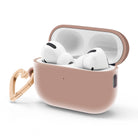 Mocha Mousse AirPods case with gold-tone heart clip — view 3