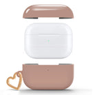 Mocha Mousse AirPods case with gold-tone heart clip — view 4
