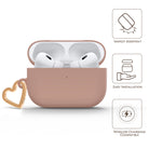 Mocha Mousse AirPods case with gold-tone heart clip — view 5