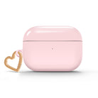Pink AirPods case with gold-tone heart clip — view 1