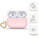 Pink AirPods case with gold-tone heart clip — view 5