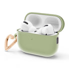 Sage Green AirPods case with gold-tone heart clip — view 3