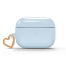 Sierra Blue AirPods case with gold-tone heart clip — view 1